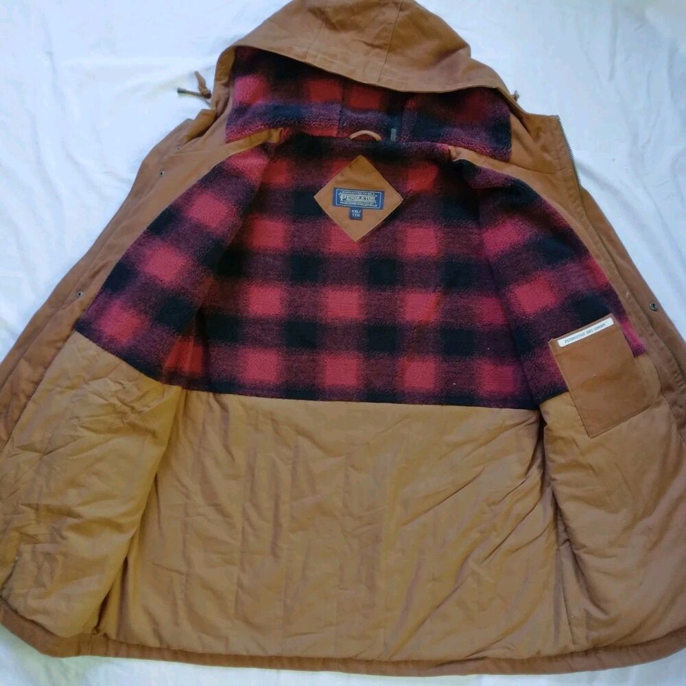 Pendleton Hooded Timber Cruiser Jacket Whiskey Brown Canvas Outdoor Mens XXL - Picture 7 of 16